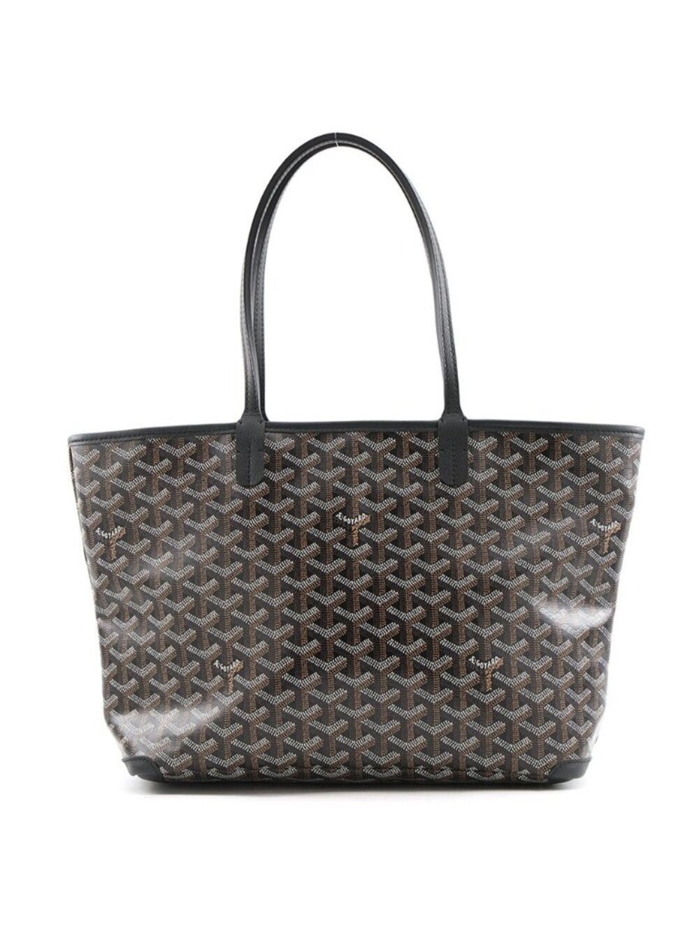 Goyard Tote Bag Artois PM Leather Black Herringbone